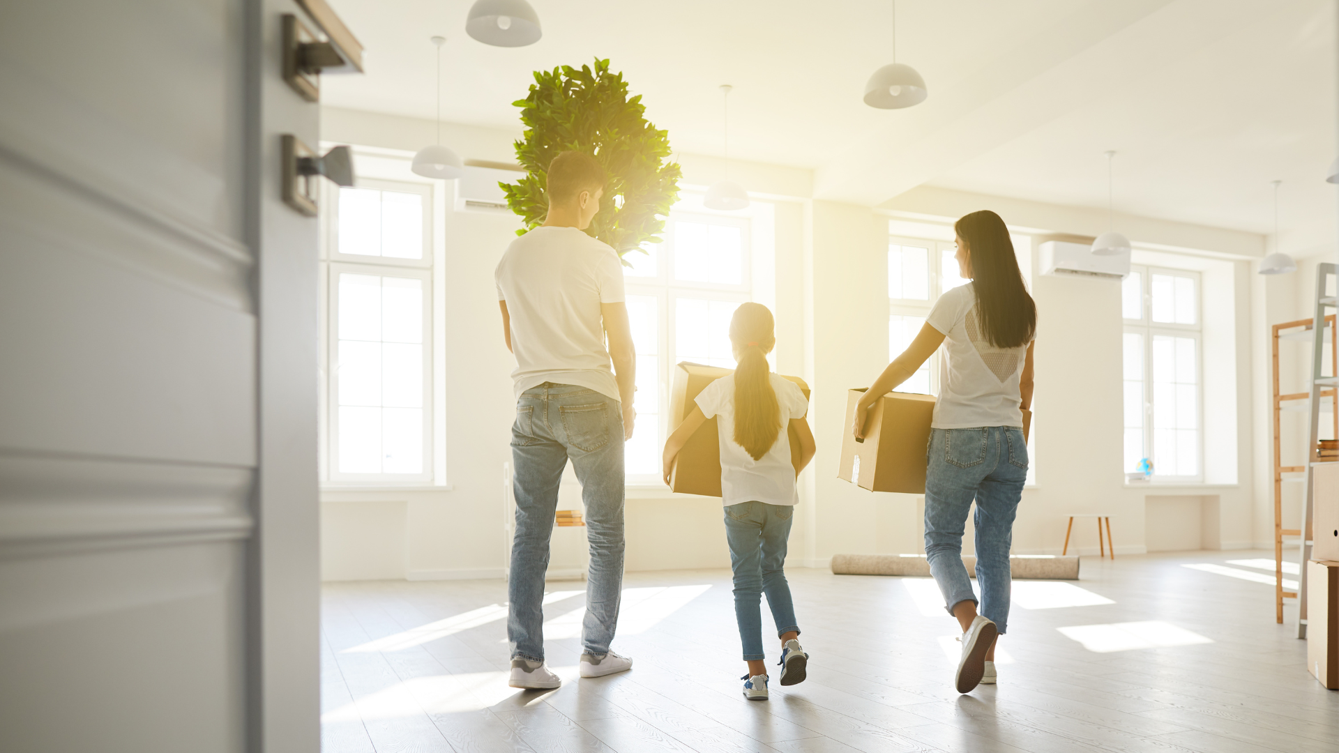 Family raising bilingual children after moving back home